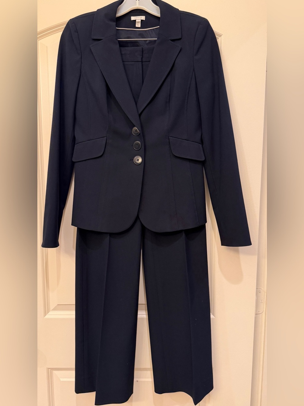 Semantics Black 2 piece Pantsuit, 3 Button Blazer and Trousers size 2